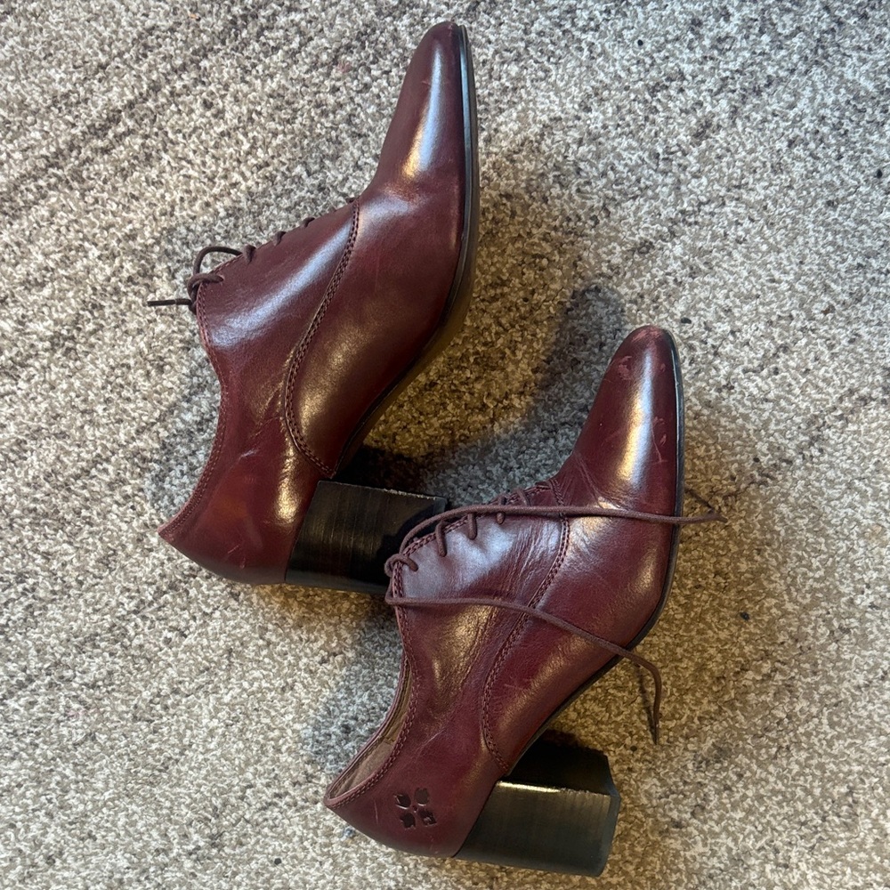 Patricia Nash Burgundy Lace-Up Heels - Picture 3 of 6
